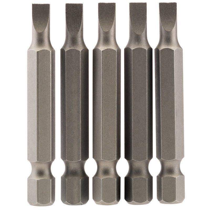 Draper Plain Slot Screwdriver Bit 4.5mm 1/4" Hex 50mm Long (Pack of 5) 64270