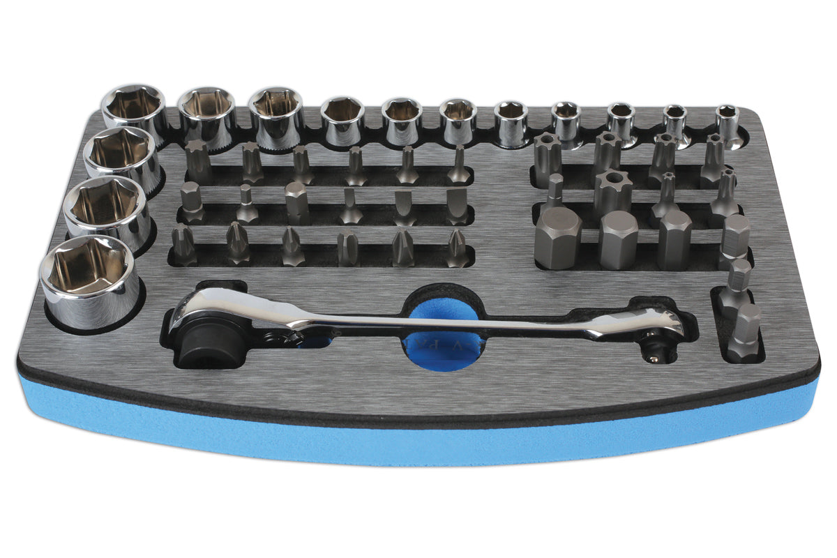 Laser Tools 6428 Socket and Bit Set 1/4"D,3/8"D 47pc