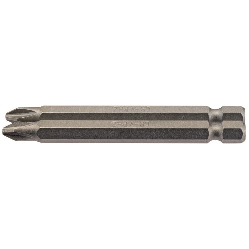 Draper Cross Slot Screwdriver Bit 1/4" Hex 75mm Long No.2 (Pack of 2) 64315