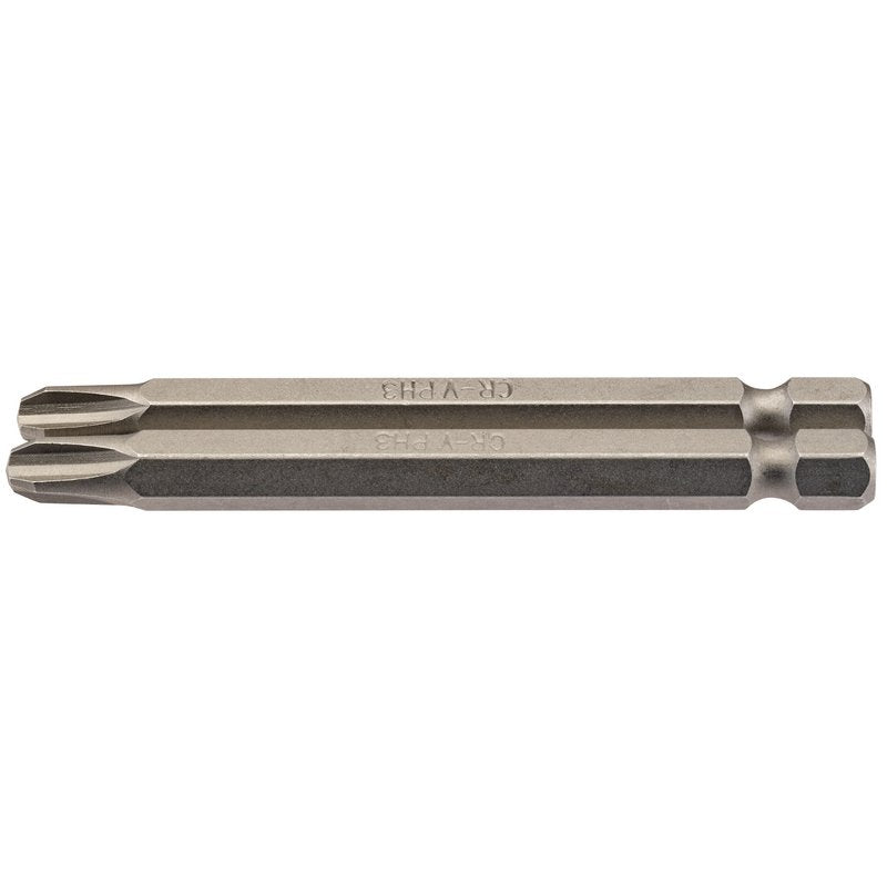 Draper Cross Slot Insert Screwdriver Bit 1/4" Hex 75mm Long No.3 Pack of 2 64316