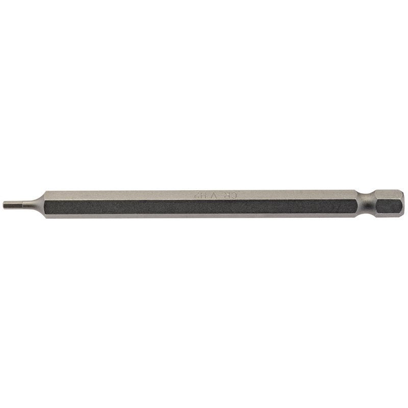 Draper Hexagonal Screwdriver Bit 2mm 1/4" Hex 100mm Long (Pack of 1) 64370