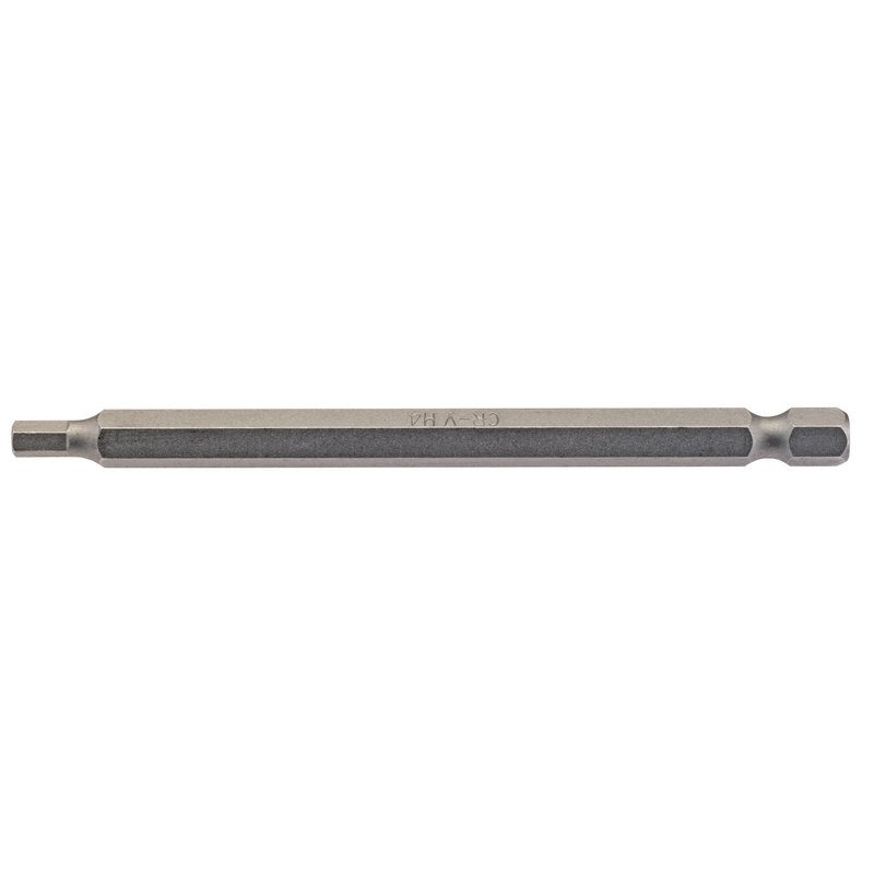 Draper Hexagonal Screwdriver Bit 4mm 1/4" Hex 100mm Long (Pack of 1) 64373