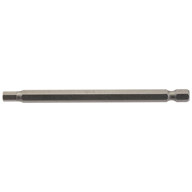 Draper Hexagonal Screwdriver Bit 5mm 1/4" Hex 100mm Long (Pack of 1) 64374