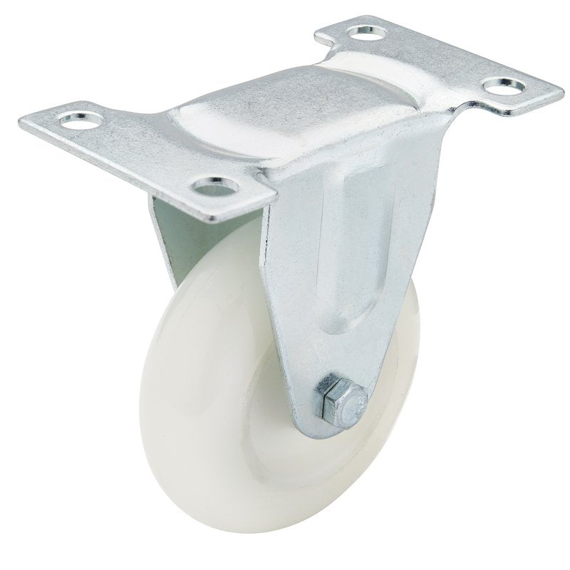 Draper Fixed Plate Fixing Nylon Wheel 75mm Diameter S.W.L 100kg 65502