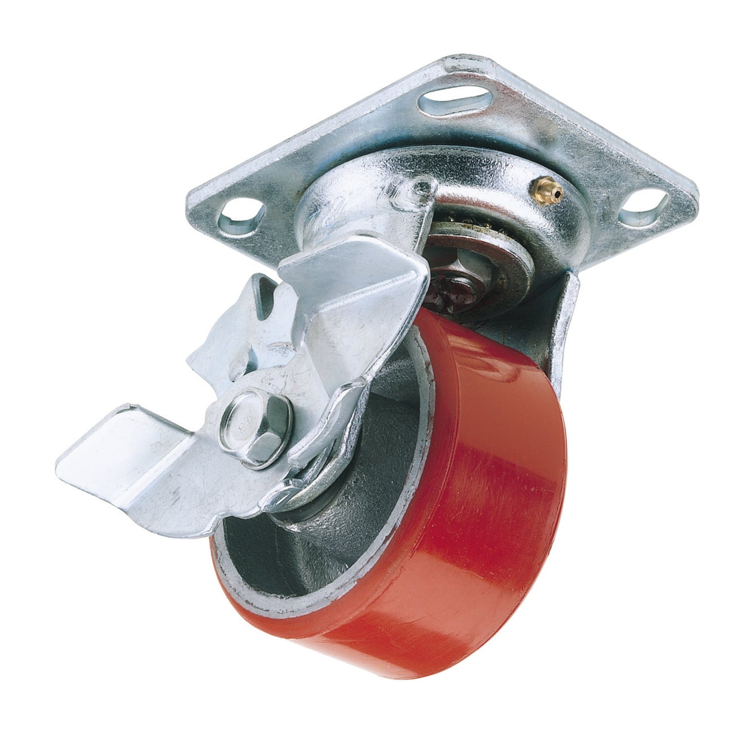 Draper Swivel Plate Fixing Heavy Duty Wheel with Brake 125mm S.W.L 300kg 65527
