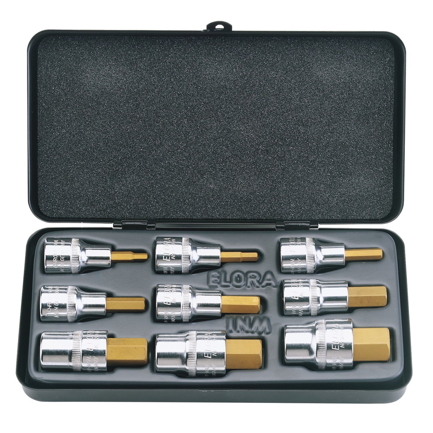 Draper 1/2"D Metric Hexagon Socket Bit Set 9 Pc 4 5 6 8 10 12 14 17 19mm 66202