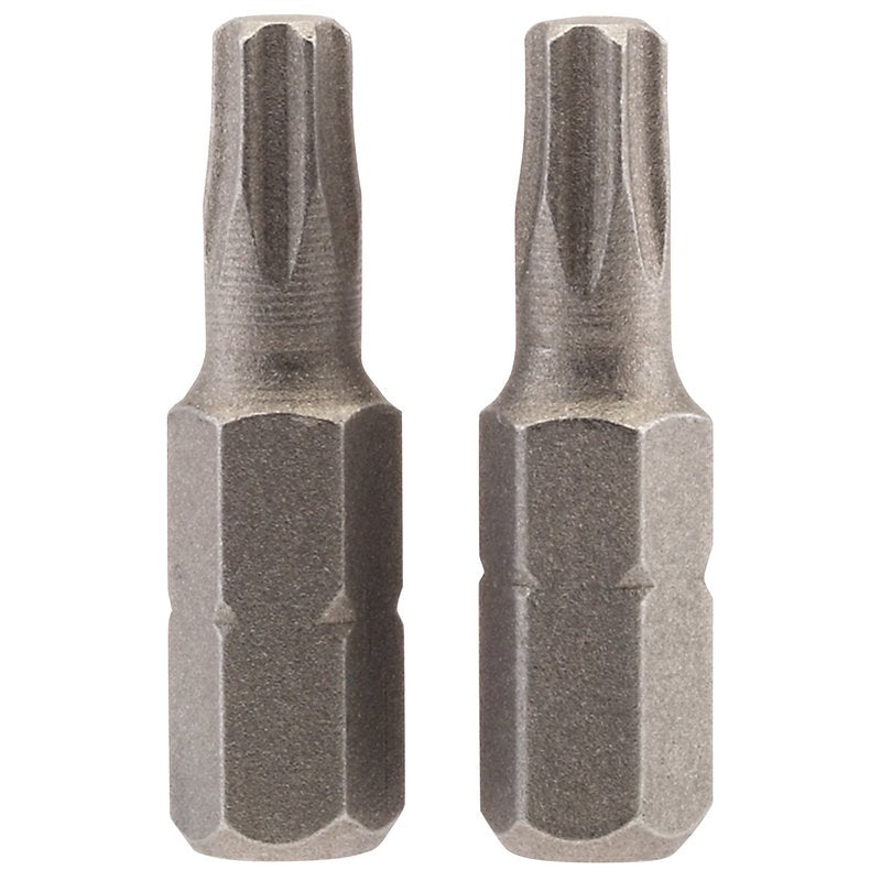 Draper T25 Screwdriver Bit 1/4" Hex 25mm Long T25 (Pack of 2) 66431