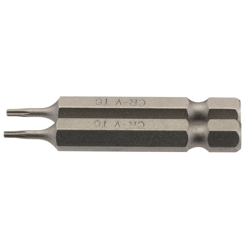 Draper T6 Screwdriver Bit 1/4" Hex 50mm Long (Pack of 2) 66481
