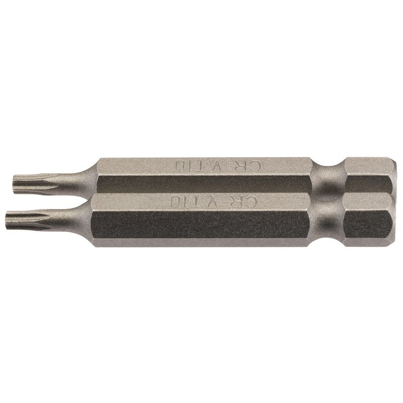 Draper T10 Torx Star Screwdriver Bit 1/4" Hex 50mm Long (Pack of 2) 66486
