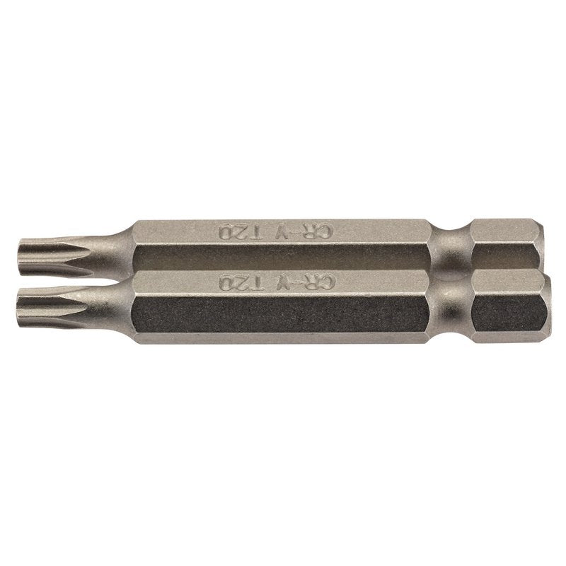 Draper T20 Torx Star Screwdriver Bit 1/4" Hex 50mm Long (Pack of 2) 66488