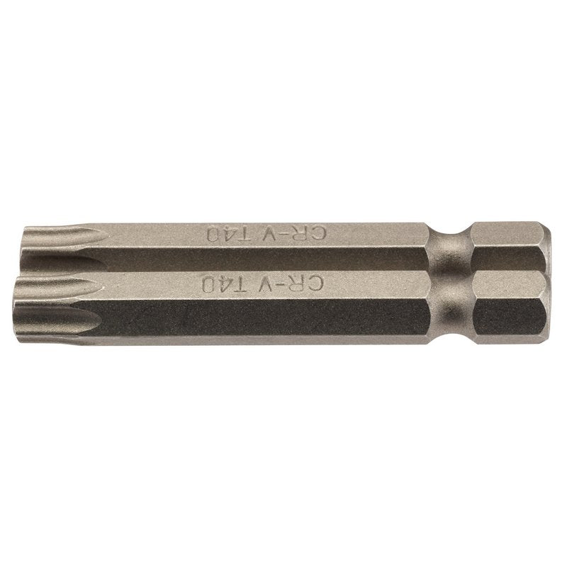 Draper T40 Torx Star Screwdriver Bit 1/4" Hex 50mm Long (Pack of 2) 66624