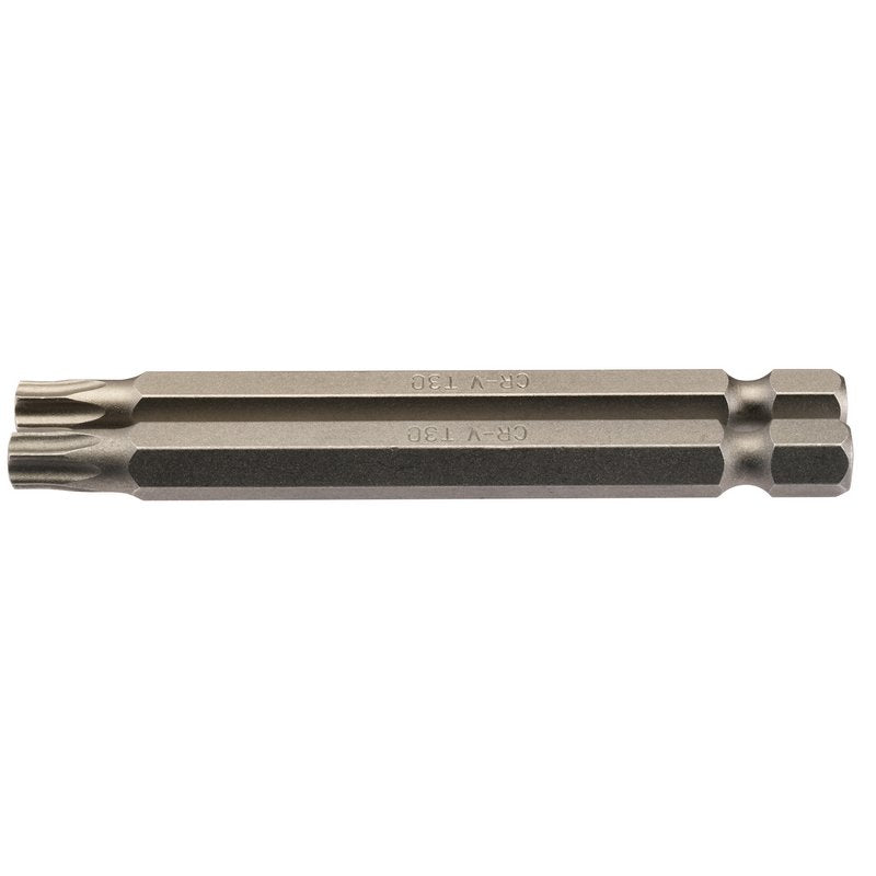 Draper T30 Torx Star Insert Bit 1/4" Hex 75mm Long Pack of 2 66852