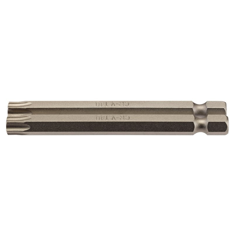 Draper T40 Torx Star Screwdriver Bit 1/4" Hex 75mm Long (Pack of 2) 66853