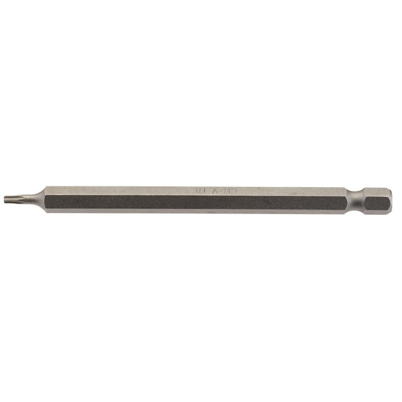 Draper T8 Torx Star Screwdriver Bit 1/4" Hex 100mm Long (Pack of 1) 66907