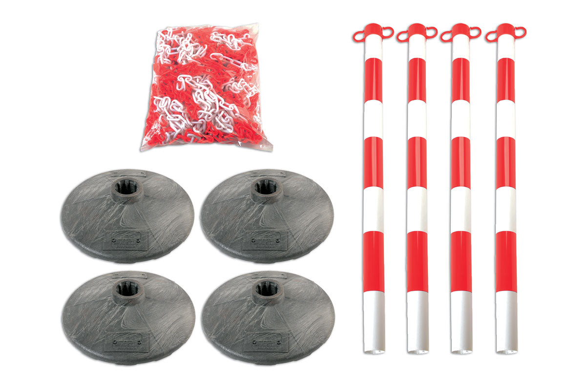 Laser Tools Set of 4 Posts & Bases with Chain 6700