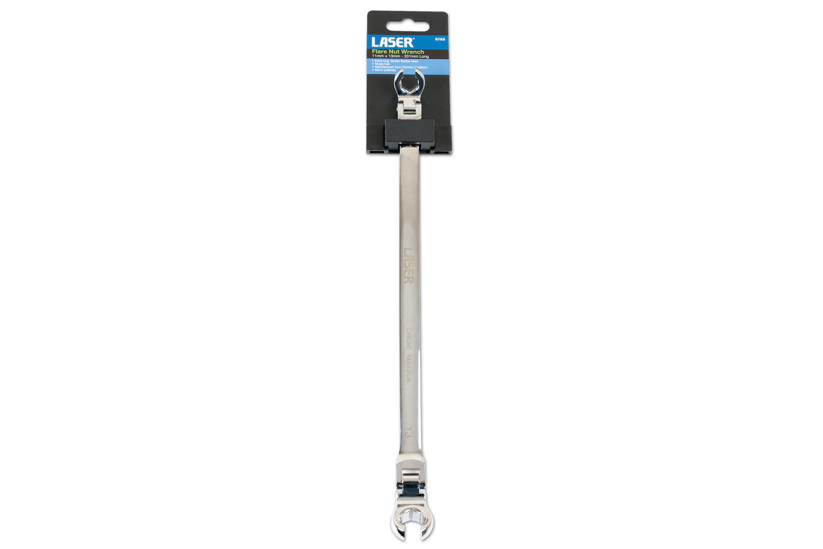 Laser Tools Extra Long Flare Nut Wrench 11 x 13mm 6753