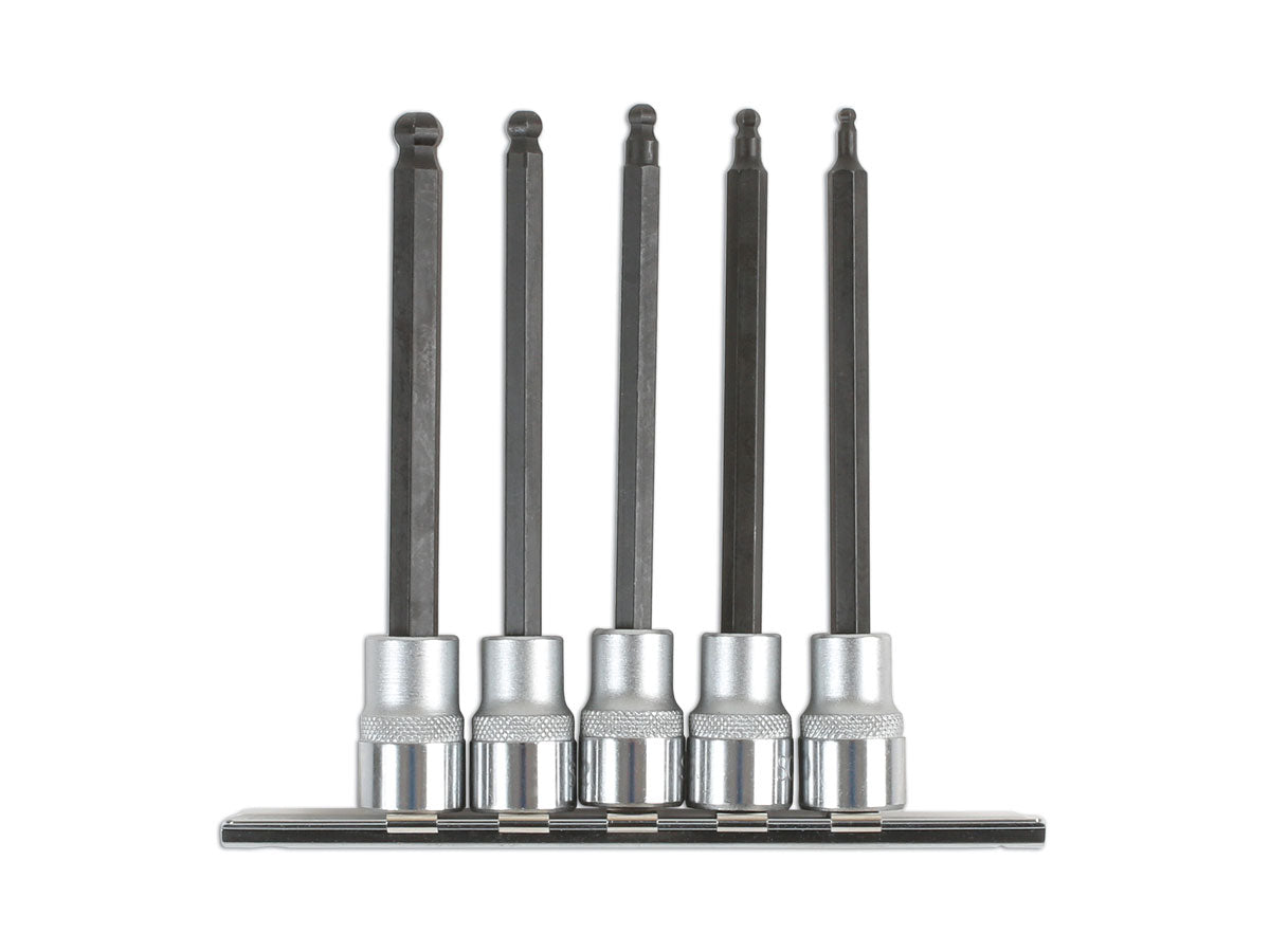 Laser Tools Long Ball End Hex Socket Bit Set 3/8"D 5pc 6765
