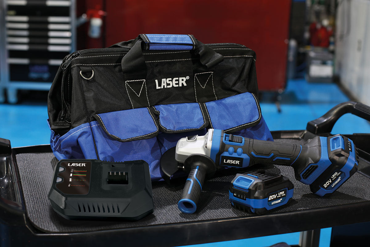 Laser Tools Cordless Angle Grinder 20V Kit 68010
