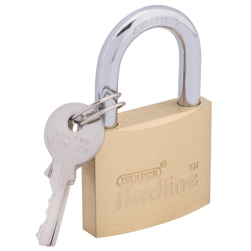 Draper Redline 40mm Brass Cylinder Padlock 68022