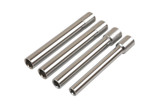 4pc Extra Deep Sockets 3/8"D 8/10/12/14mm x 120mm long 6 point