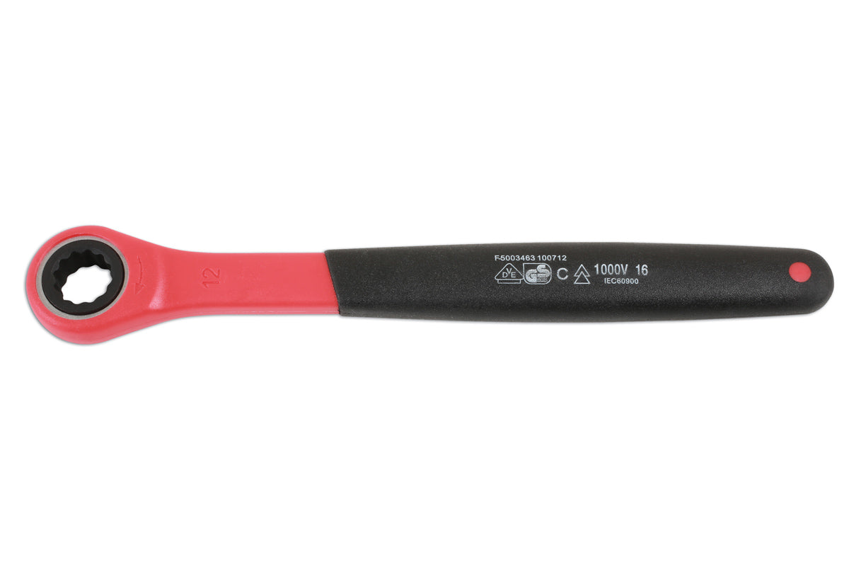 Laser Tools Insulated Ratchet Ring Spanner 12mm 6882