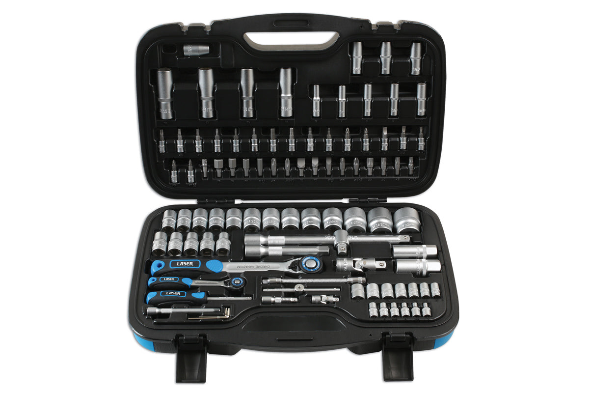 Laser Tools Metric Socket And Bit Set 1/4"D 1/2"D 95pc Inc Torx 6921