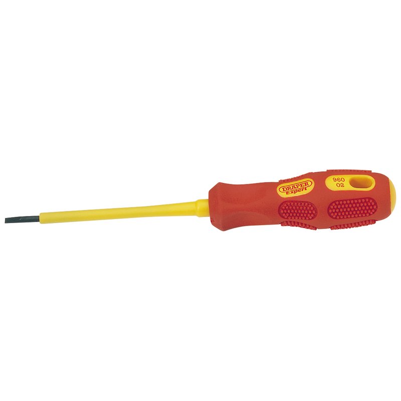 Draper VDE Approved Fully Insulated Plain Slot Screwdrive 2.5 x 75mm 69216