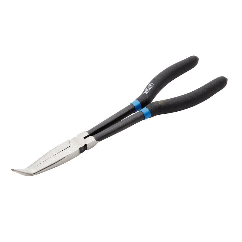 Draper Long Reach Bent Nose Pliers 280mm Serrated Jaws Bent At 45° 69286