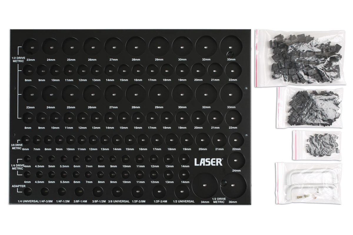 Laser Tools Tool Box Socket Drawer Organiser Size 495mm x 360mm 1/2 3/8 1/4 6963