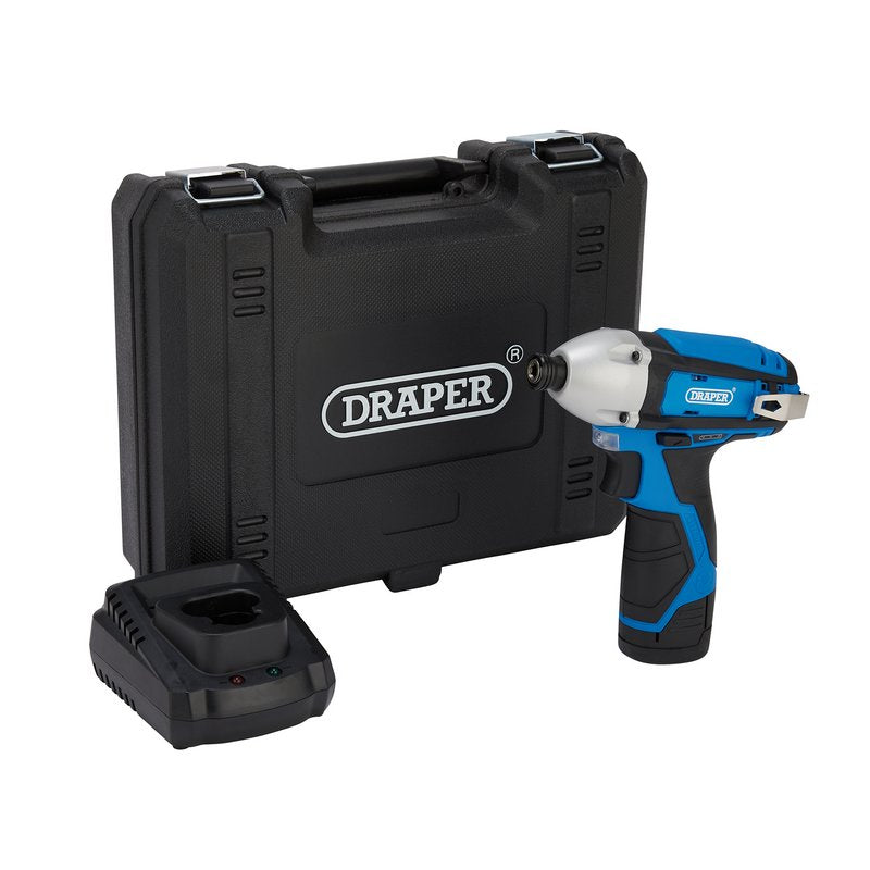 Draper 12V Impact Driver 1/4" Hex 1 x 1.5Ah Battery 1 x Fast Charger 70332