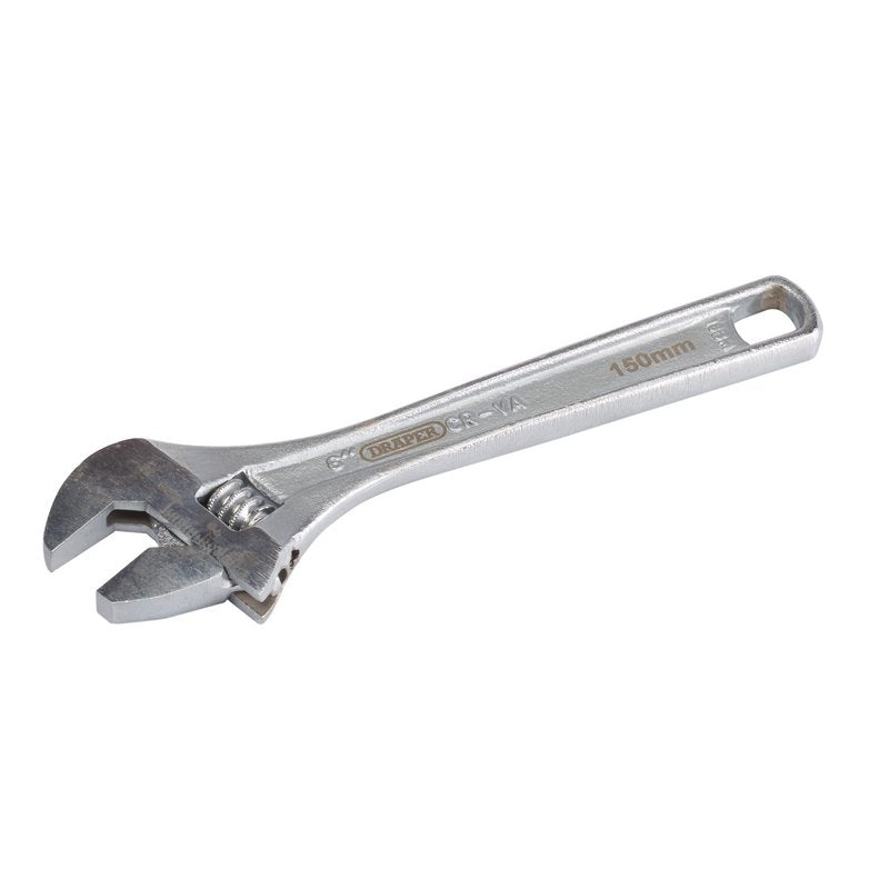 Draper 150mm 22mm Jaw Adjustable Wrench Satin Chrome Finish 70395