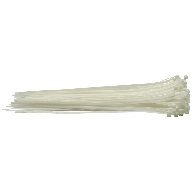 Draper Cable Ties 4.8 x 300mm White Pack of 100 Robust Nylon 70399