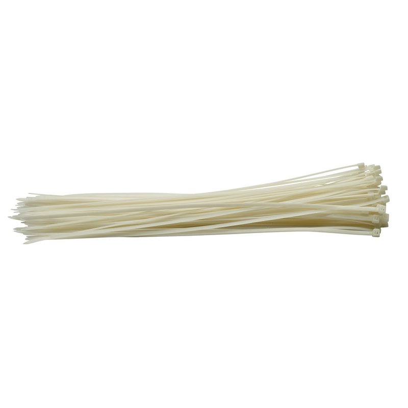 Draper Cable Ties 4.8 x 400mm White Pack of 100 Robust Nylon 70401