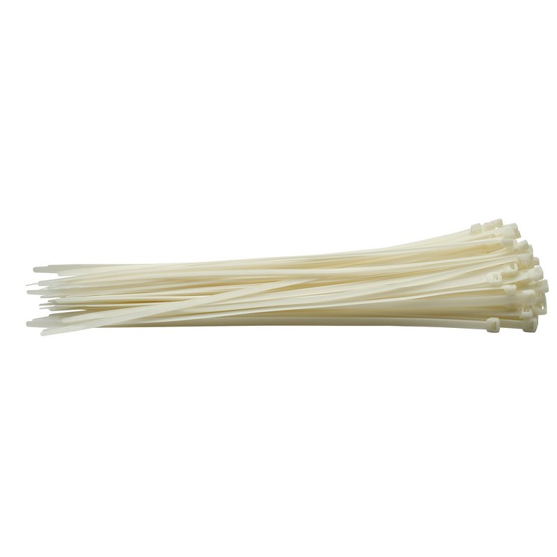 Draper Cable Ties 7.6 x 400mm White Pack of 100 Robust Nylon 70404