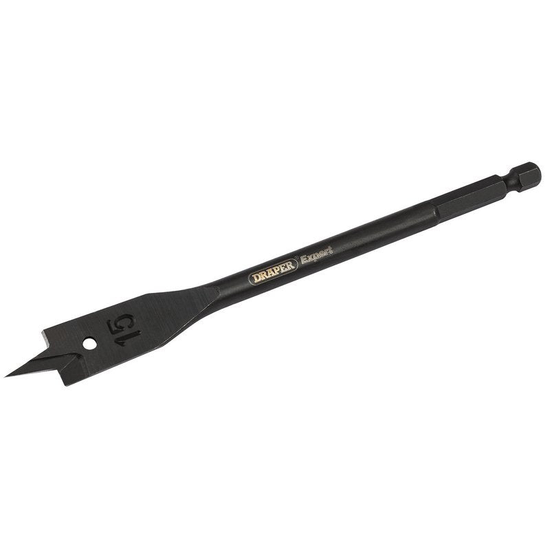 Draper Flat Wood Bit 15mm 6mm Shank Precision Central Point 70414