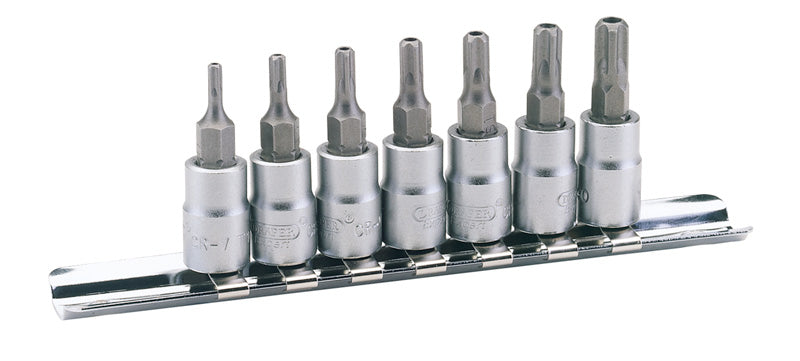 1/4" Sq. Dr. Five Lobe Draper TX-STAR® Security Socket Bit Set (7 Piece)