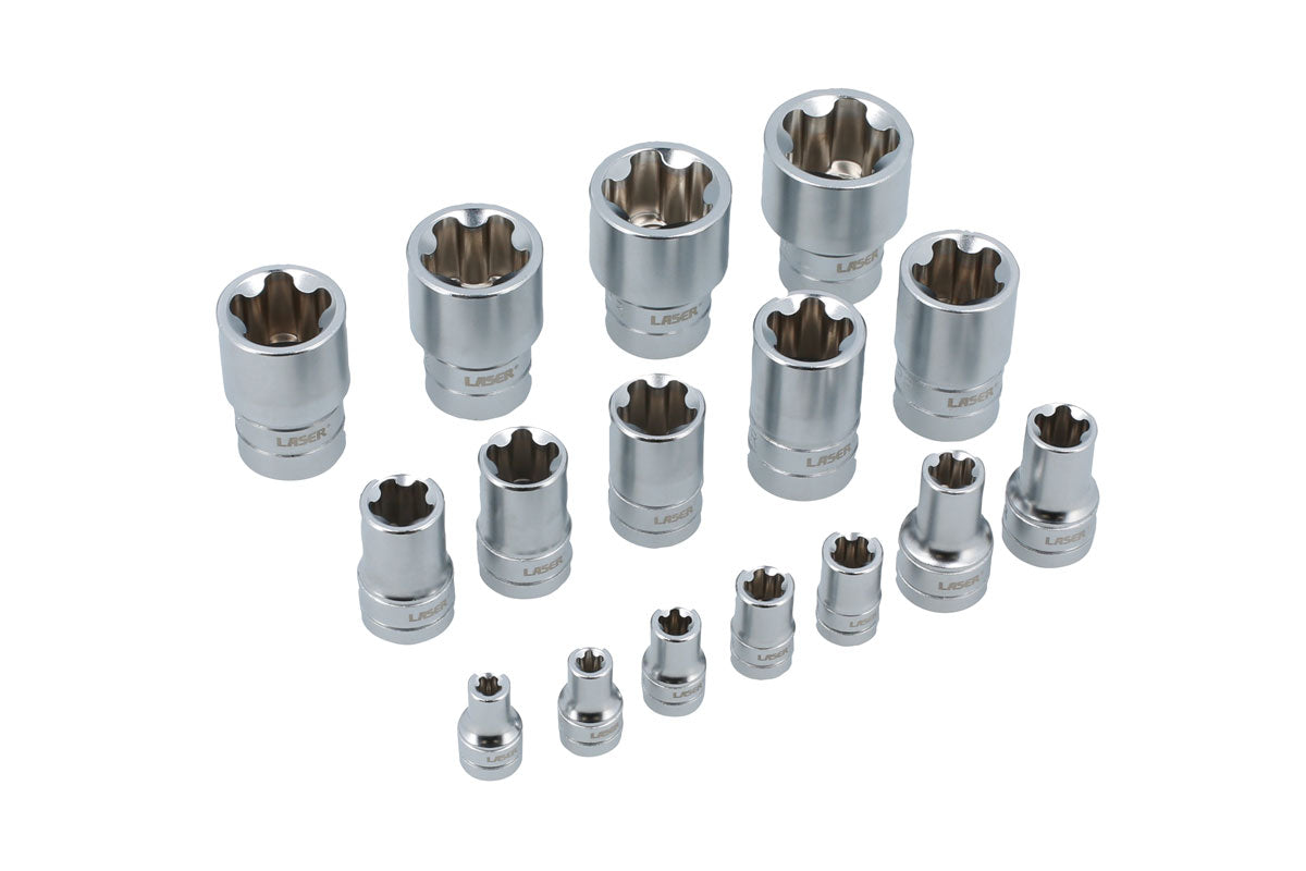 Laser Tools Torx� Plus EPR Socket Set 1/4"D, 3/8"D, 1/2"D 16pc 7189