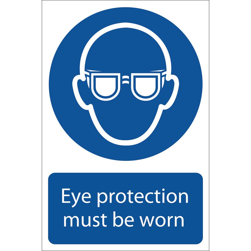 Draper Eye Protection Mandatory Sign 200 x 300mm PVC With Strong Adhesive 72080