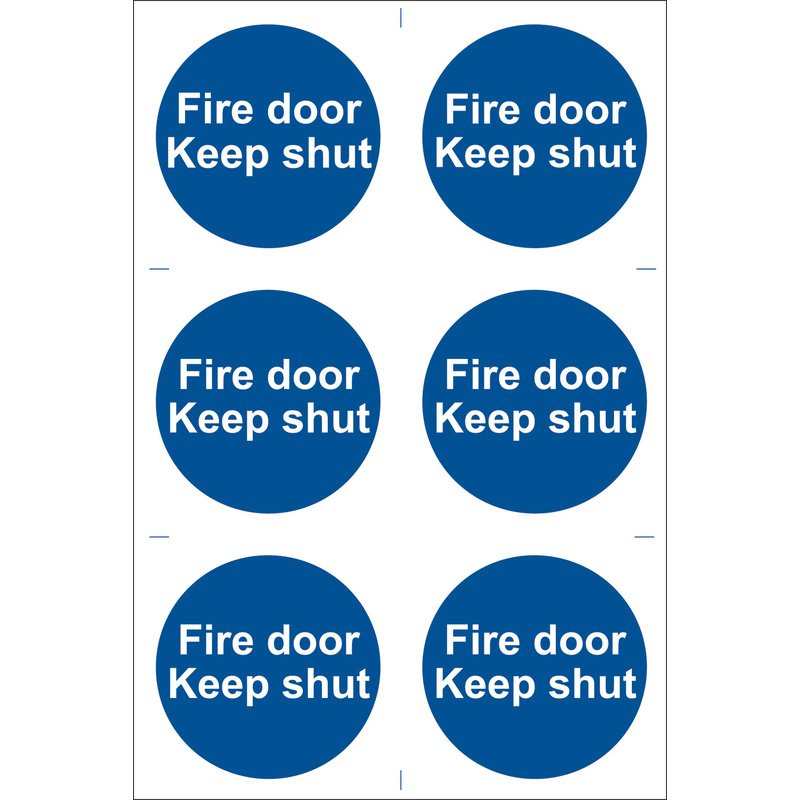 Fire Door Keep Shut' Mandatory Sign (Pack of 6)