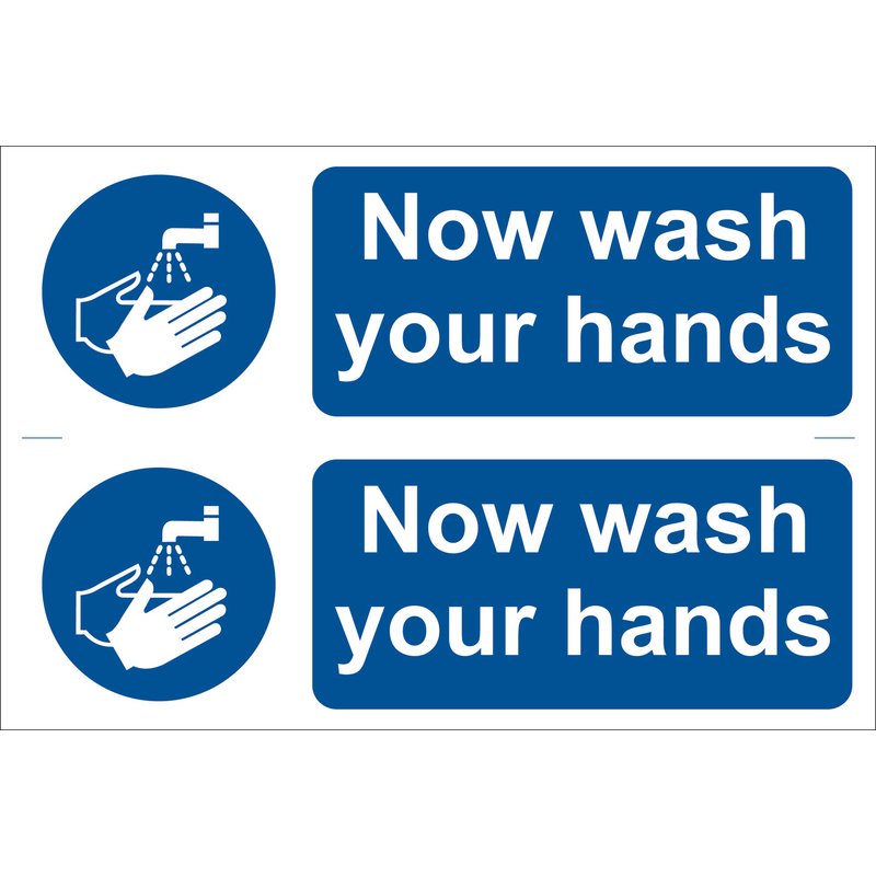 Wash Your Hands' Mandatory Sign (Pack of 2)