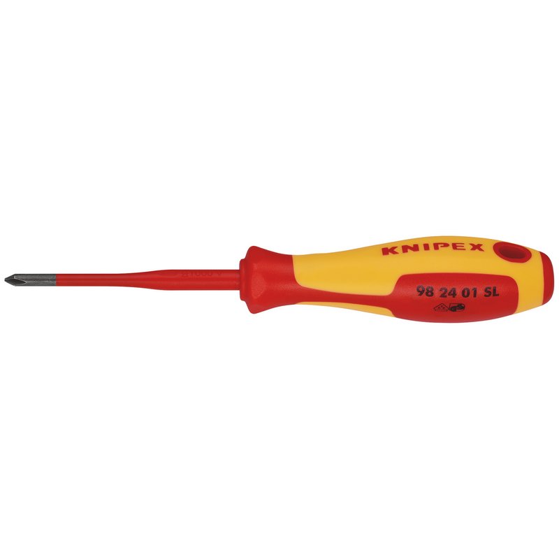 KNIPEX SL VDE Insulated Phillips Screwdriver PH1 x 80mm Slim 98 24 01