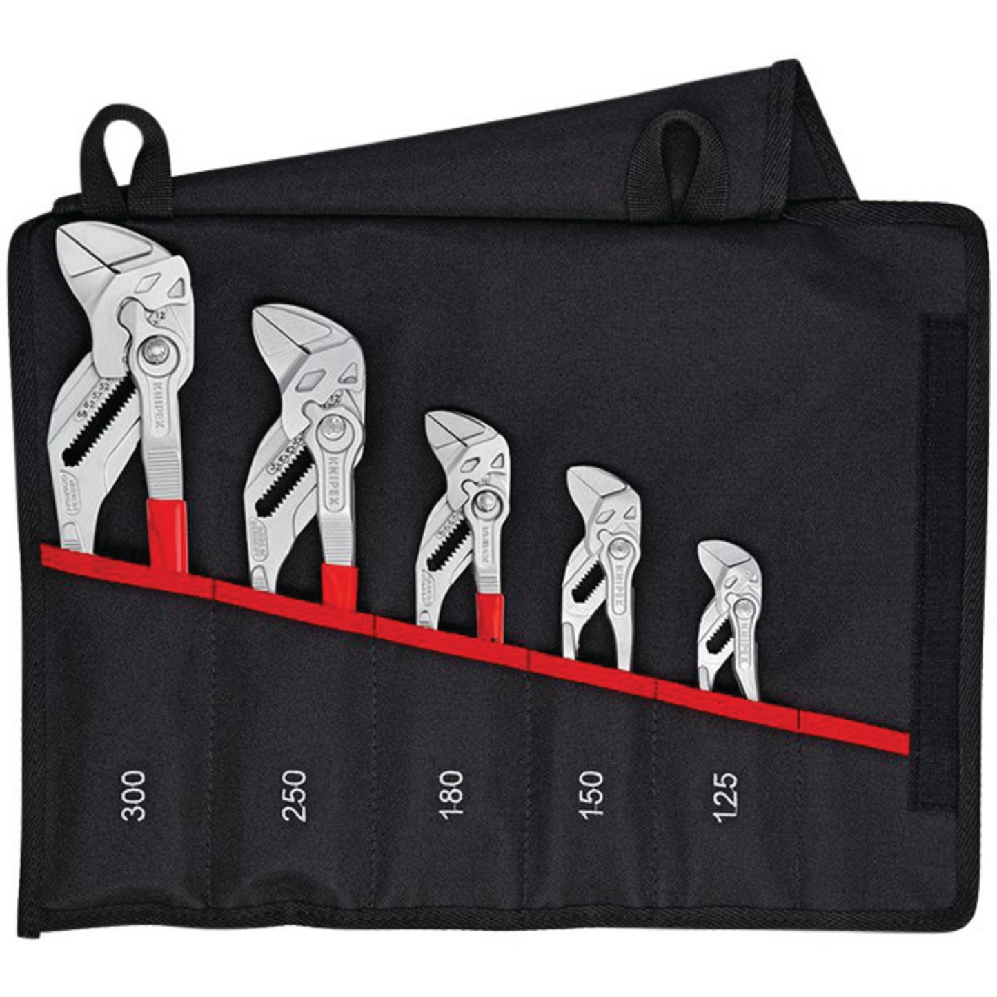 KNIPEX Adustable Plier Wrench Set 5 Piece Fabric Tool Roll 00 19 55 S4