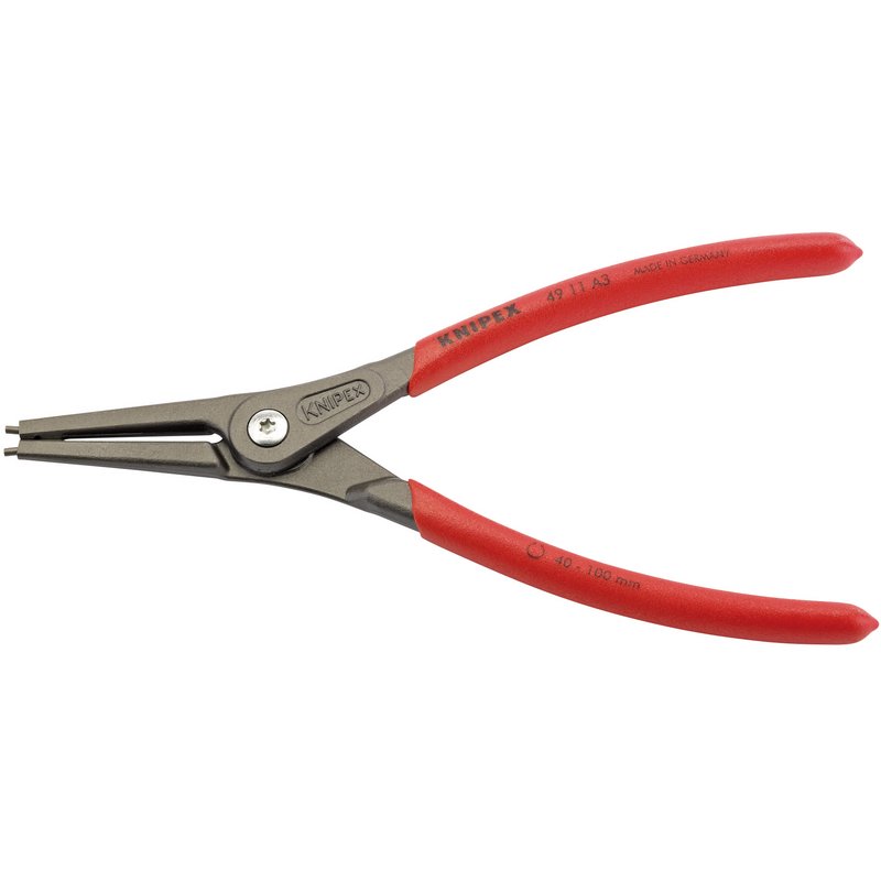 Knipex 225mm External Straight Tip Circlip Pliers 40 - 100mm Capacity 49 11 A3