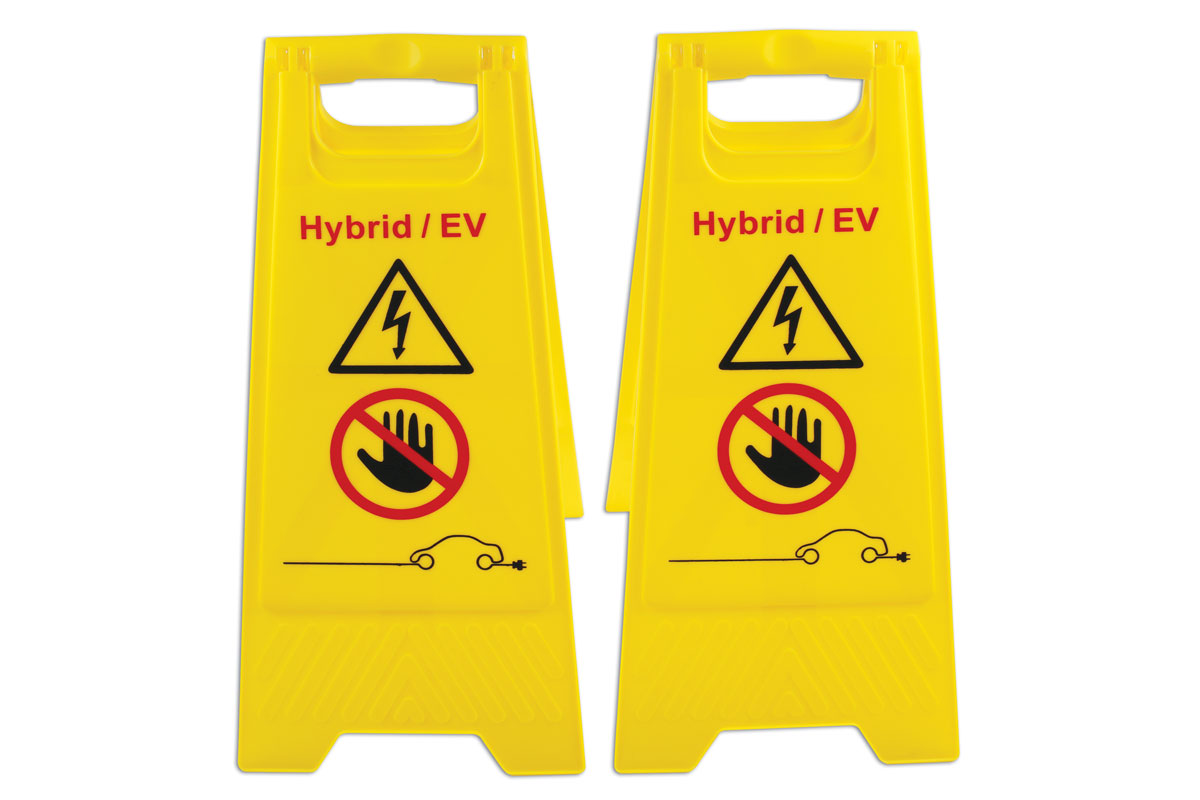 Laser Tools Hybrid/EV Floor Warning Signs 2pc 7521