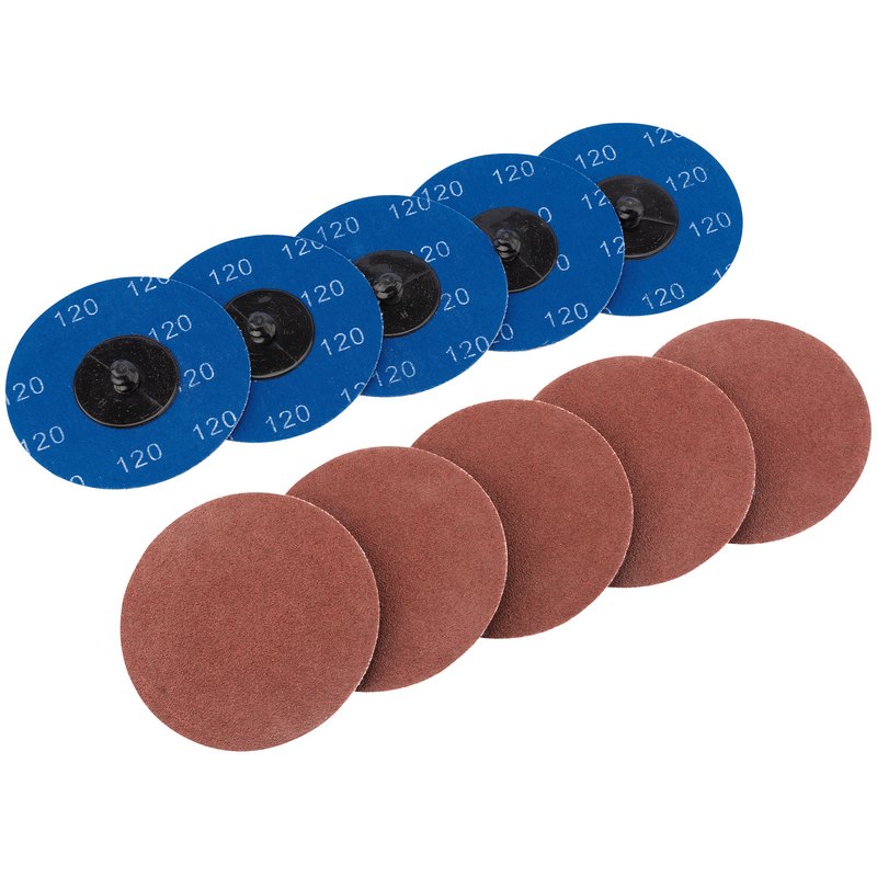Draper Aluminium Oxide Sanding Discs 75mm 120 Grit 10 Pack 75617