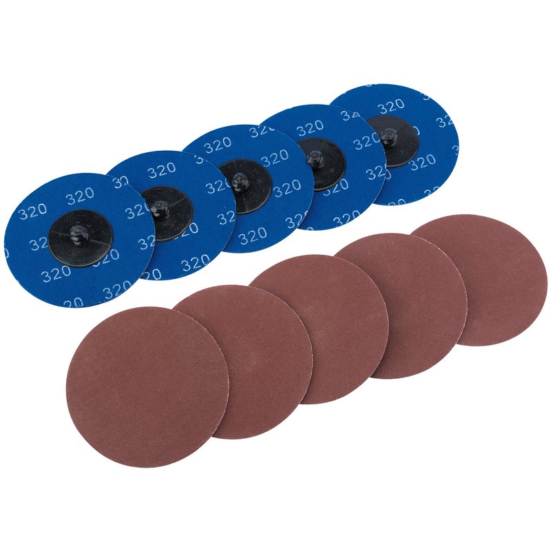 Draper Aluminium Oxide Sanding Discs 75mm 320 Grit 10 Pack 75620