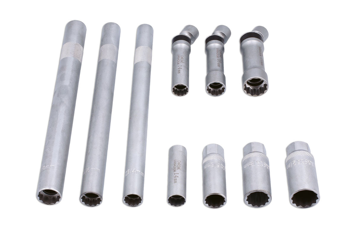 Laser Tools Metric Spark Plug Socket Set 3/8"D 10pc Bi Hex In EVA Foam Tray 7605