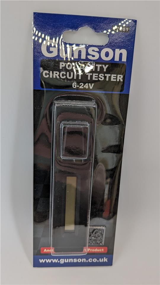 Polarity Circuit Tester Cordless 6-24V positive + neg read out Gunson 77001