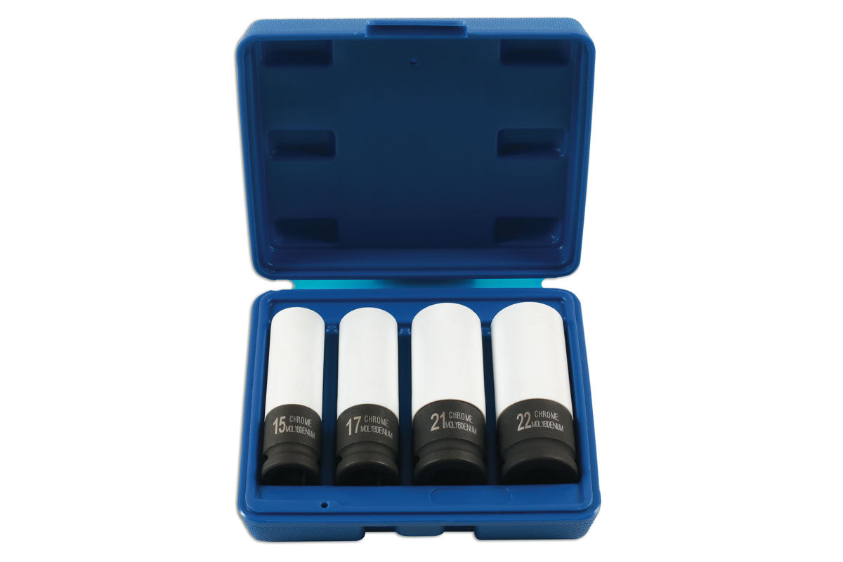 Laser Tools Metric Special Size Wheel Nut Socket Set Protects Alloy's 1/2"D 7752