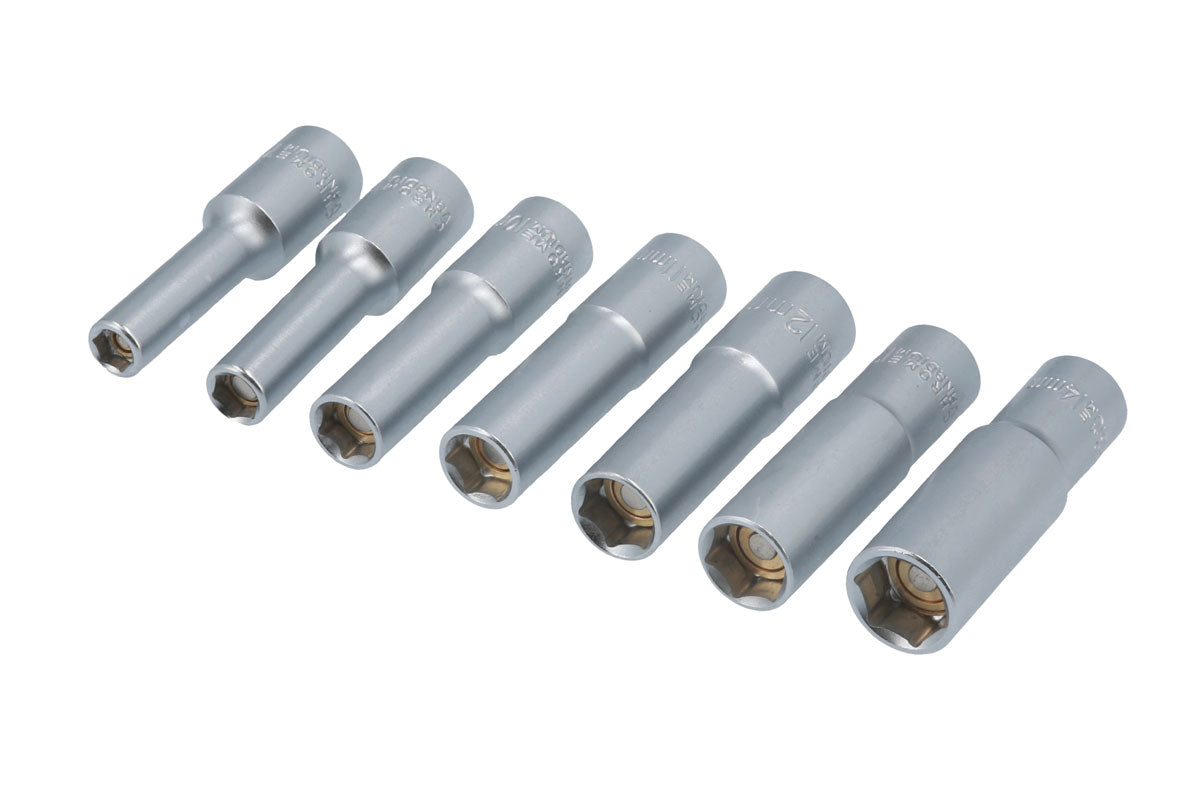 Laser Tools Metric Magnetic Deep Socket Set 3/8"D Single Hex 7pc 7783